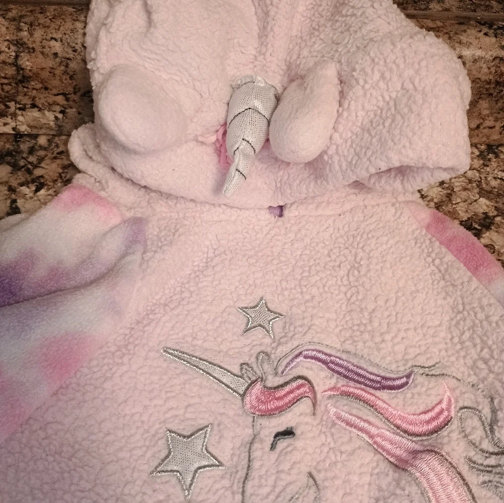 Cuddl Duds Unicorn Hoodie - Pink and Purple 7/8